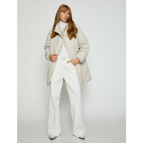 фото Куртка koton, размер 38, белый, серый