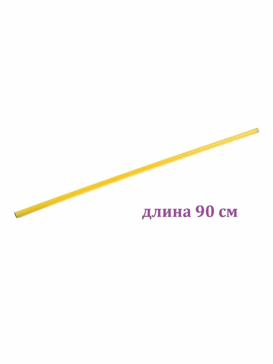 Палка гимнастическая для ЛФК пластиковая Estafit, длина 90 см, желтый