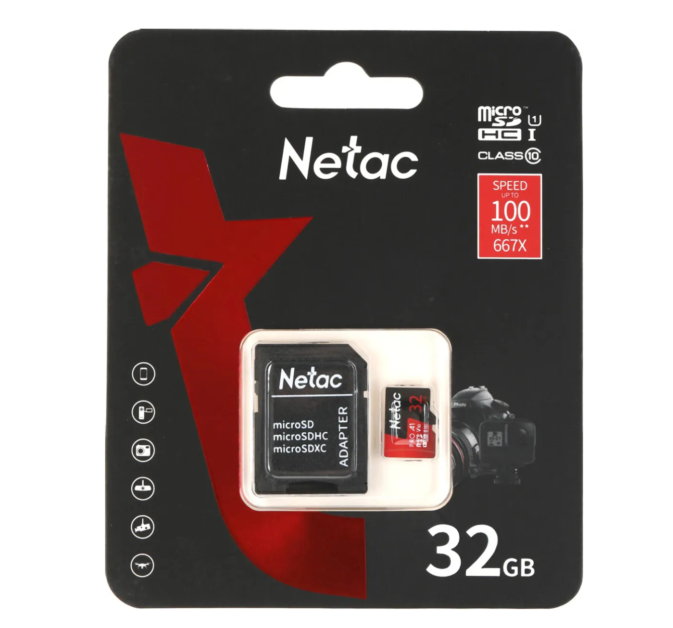 Карта памяти MicroSD 32Гб Netac P500 Extreme Pro (NT02P500PRO-032G-R)