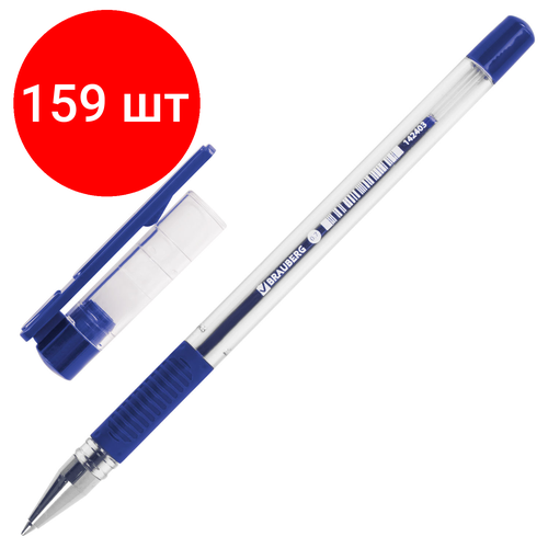 Комплект 159 шт, Ручка шариковая с грипом BRAUBERG X-Writer, синяя, узел 0.7 мм, линия письма 0.35 мм, 142403 ручка шариковая синяя writer кот 0 7 мм