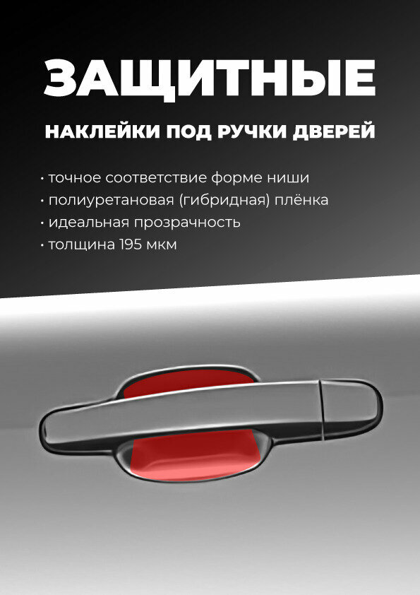 Защитные наклейки под ручки авто Lada Granta I рестайлинг 2018