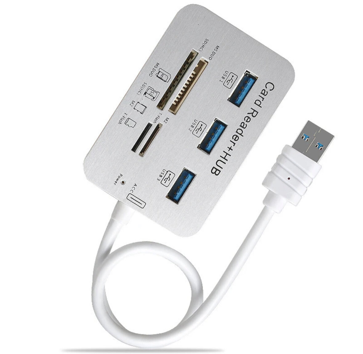 Высококачественный USB ХАБ-Карт-ридер Rapture 5/10 (3X-USB 31 M2 MMC MS SD MicroSD) 200mm Android Apple Windows Linux