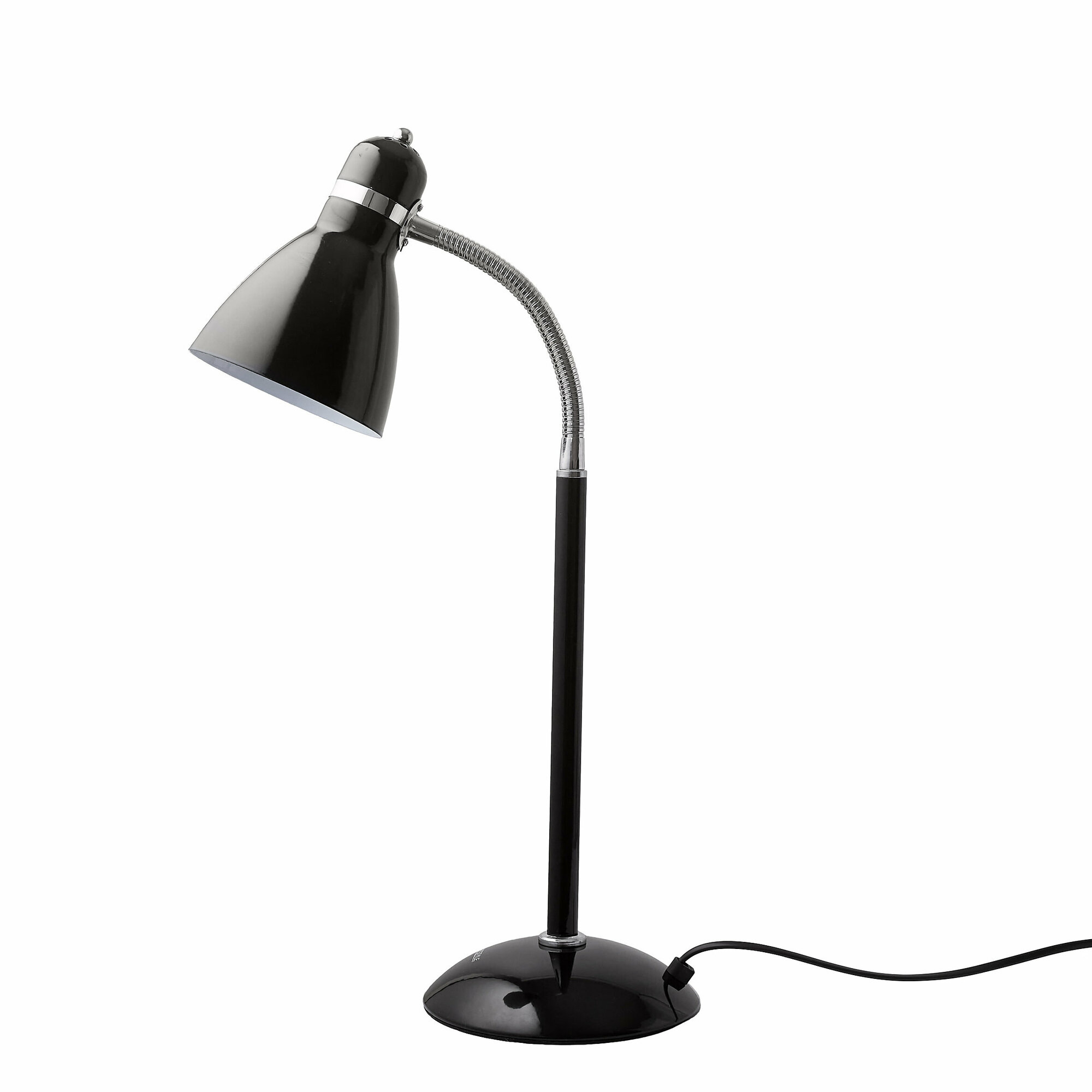 фото Лампа настольная, Е27, цвет черный глянец