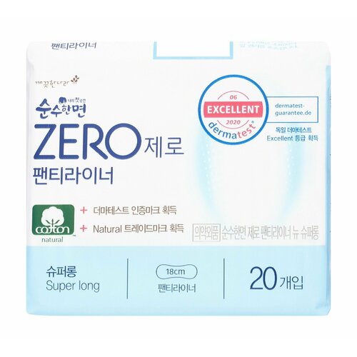 Ежедневные хлопковые гигиенические прокладки / KleanNara Soonsoohanmyeon Zero Panty Liners Super Long