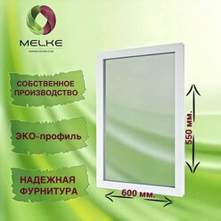 Окно глухое, 550 x 600 профиль Melke 60, 2-х камерный стеклопакет, 3 стекла.