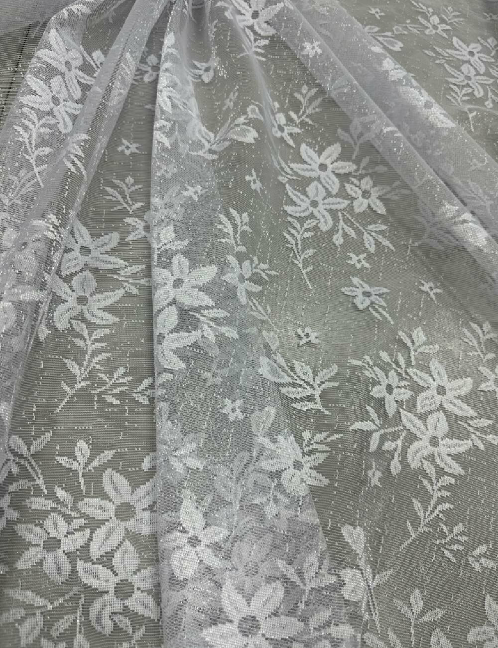 фото Ткань для штор Viva текстиль/тюль жаккард, высота 90 см, на отрез 1 метра, ткань отправляется единым метражом в одном заказе