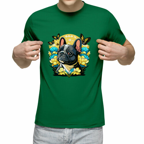 Футболка Us Basic, размер M, зеленый мужская футболка сердитый французский бульдог собачка m черный