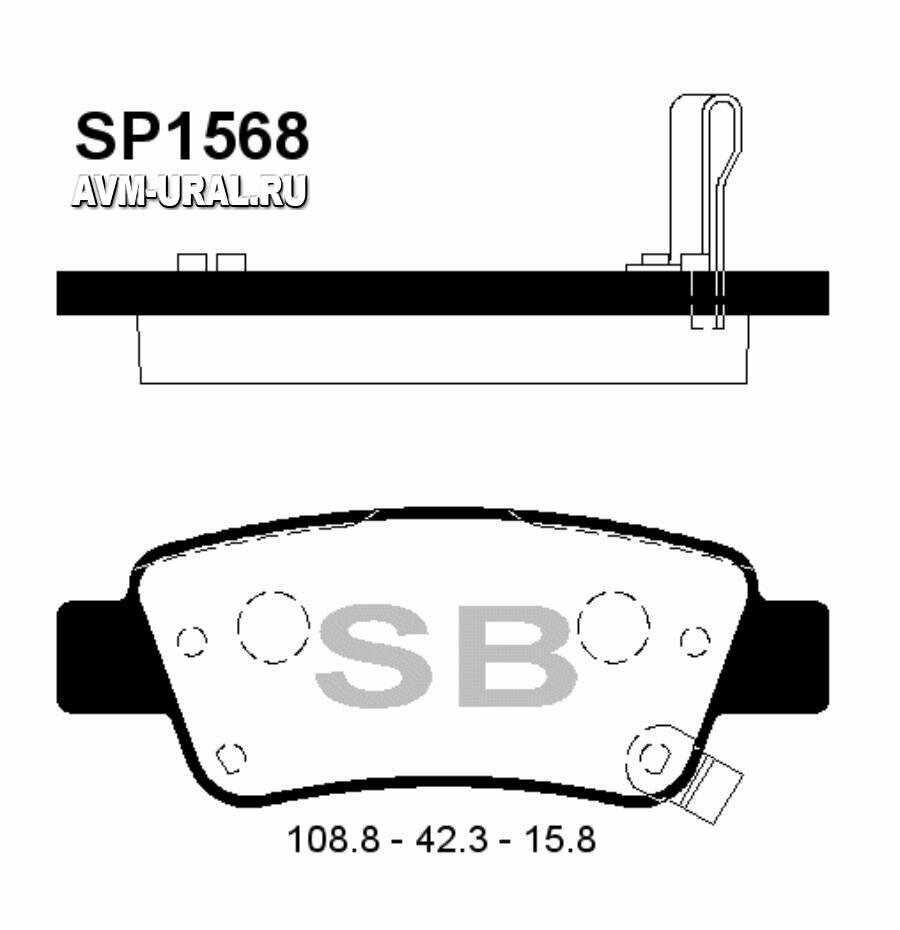 SANGSIN BRAKE SP1568 SP1568SNS_колодки дисковые! задние\ Honda CR-V 2.0/2.2D/2.4 06>