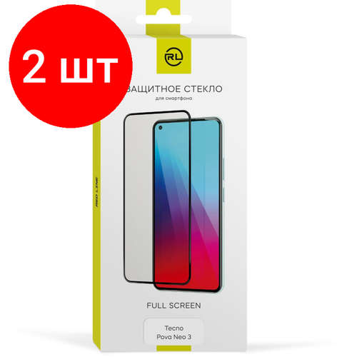 Комплект 2 штук, Защитное стекло Red Line Tecno POVA NEO 3 FULL GLUE черный защитное стекло на экран tecno pova neo 2 гибридное armortec