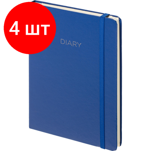 Комплект 4 штук, Ежедневник недатированный синий, А5 136 л, Journal, ATTACHE ежедневник море в линейку недатированный а5 96 л выведен