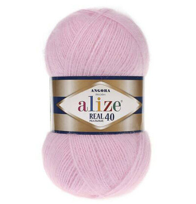 Пряжа Alize Angora Real 40 №185 (430 м) 100 гр. розовый, 1 шт.