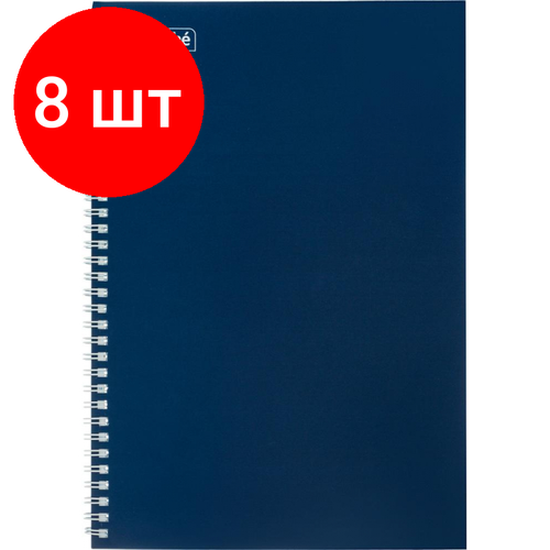 Комплект 8 штук, Бизнес-тетрадь А4 80л ATTACHE, спираль, синий, блок 60г, обложка 215г