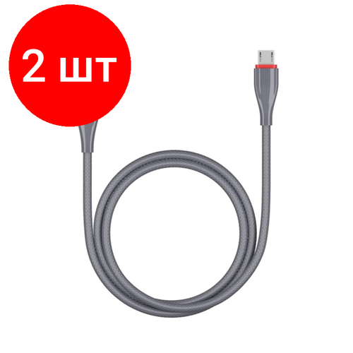 Комплект 2 штук, Кабель Deppa Ceramic USB - micro USB, 1м, серый дата кабель ceramic usb – micro usb 1 м красный deppa deppa 72287