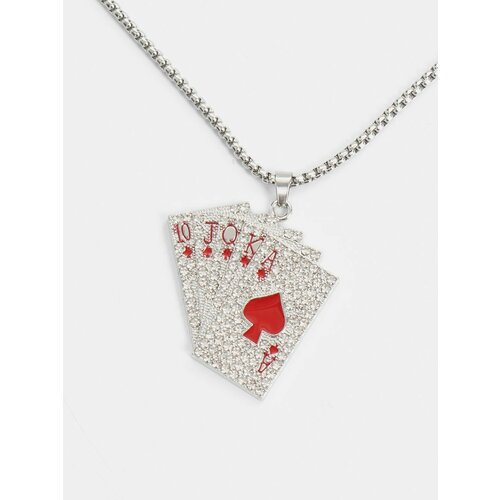 Колье, длина 70 см, красный