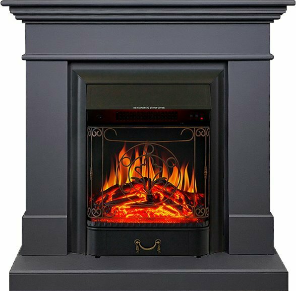 фото Электрокамин California GR с очагом Majestic Black, обогрев, звук потрескивания дров