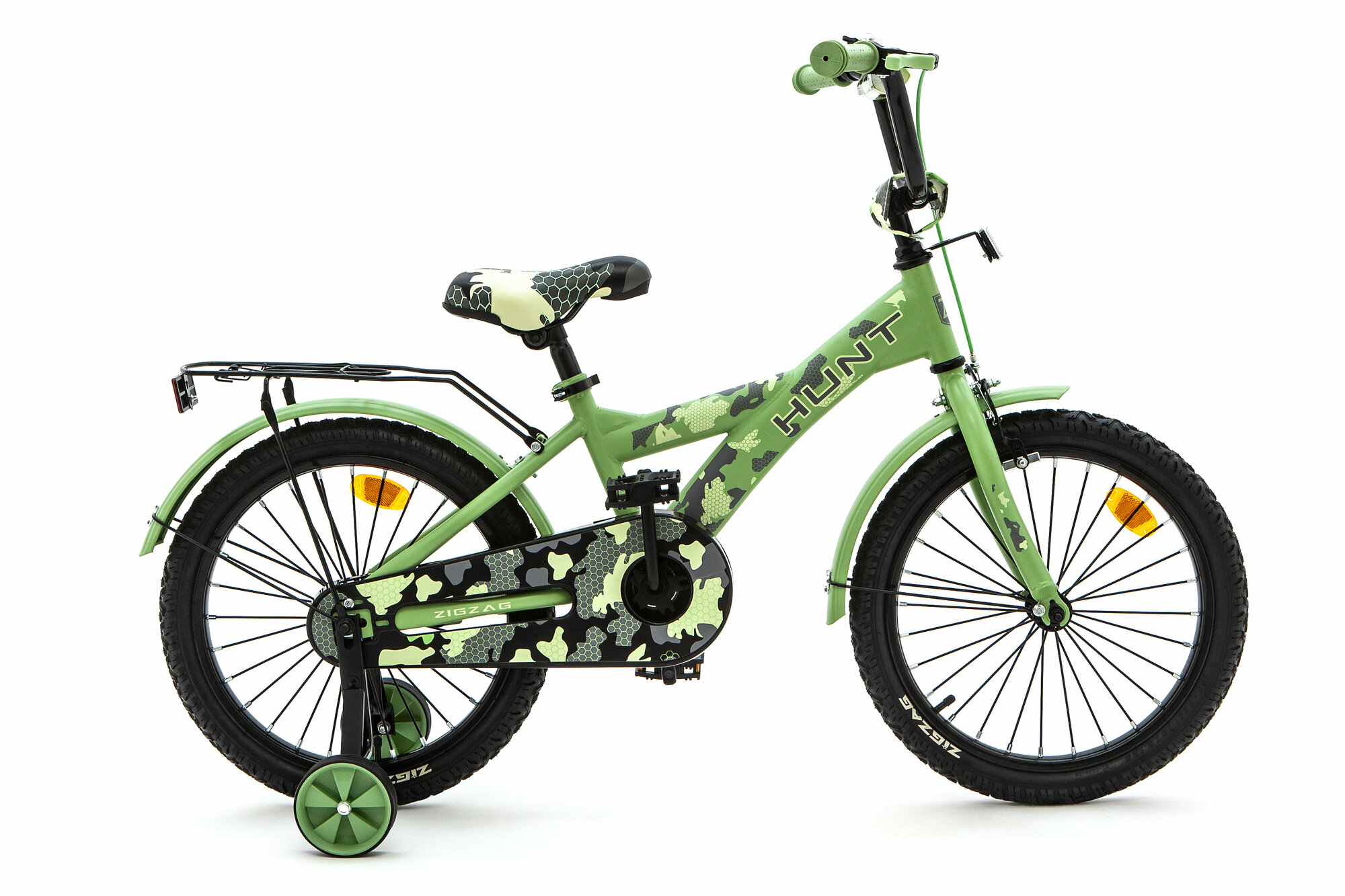 Велосипед детский 18" ZIGZAG HUNT Хаки зеленый для мальчиков и девочек от 5 до 7 лет на рост 105-130см