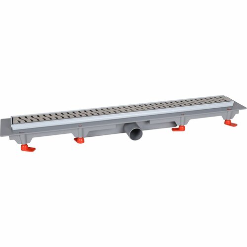 Водоотводящий жёлоб с боковым сливом D40 рамка из нержавеющей стали - глянец 650 мм HARMONY, CH 650 HN