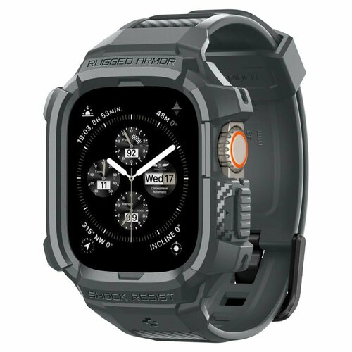 Ремешок для смарт-часов Spigen Rugged Armor Pro для Watch Ultra (49 MM) grey серый, grey, размер XL (запястье 180–200 мм), М (запястье 150–160 мм), L (запястье 160–180 мм)