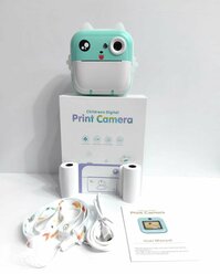 Детская камера c моментальной печатью фотографий Kid Joy, 200DPI, Bluetooth 5.1, поддержка приложения (Q5) Blue