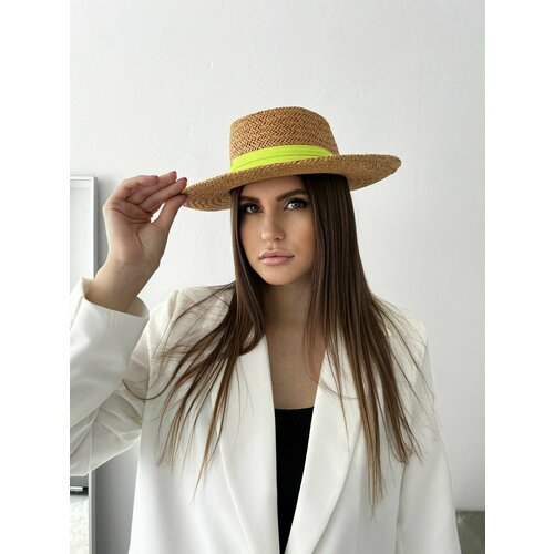 фото Шляпа , размер 56-58, зеленый, бежевый own accessories