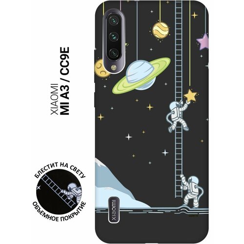 Матовый Soft Touch силиконовый чехол на Xiaomi Mi A3, CC9e, Сяоми Ми А3, Ми СС9е с 3D принтом Ladder into Space черный матовый soft touch силиконовый чехол на xiaomi mi 9 сяоми ми 9 с 3d принтом ladder into space черный