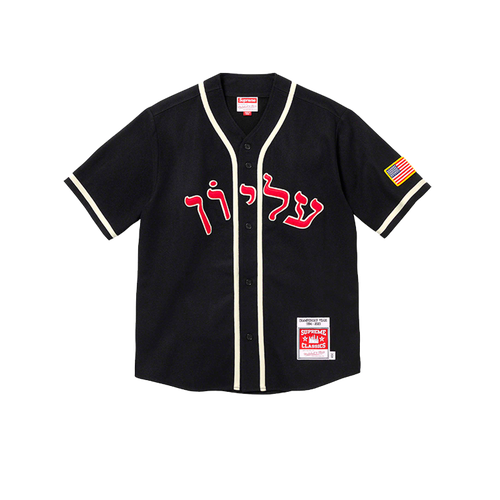 Футболка Supreme Mitchell & Ness Wool Baseball Jersey, размер L, черный