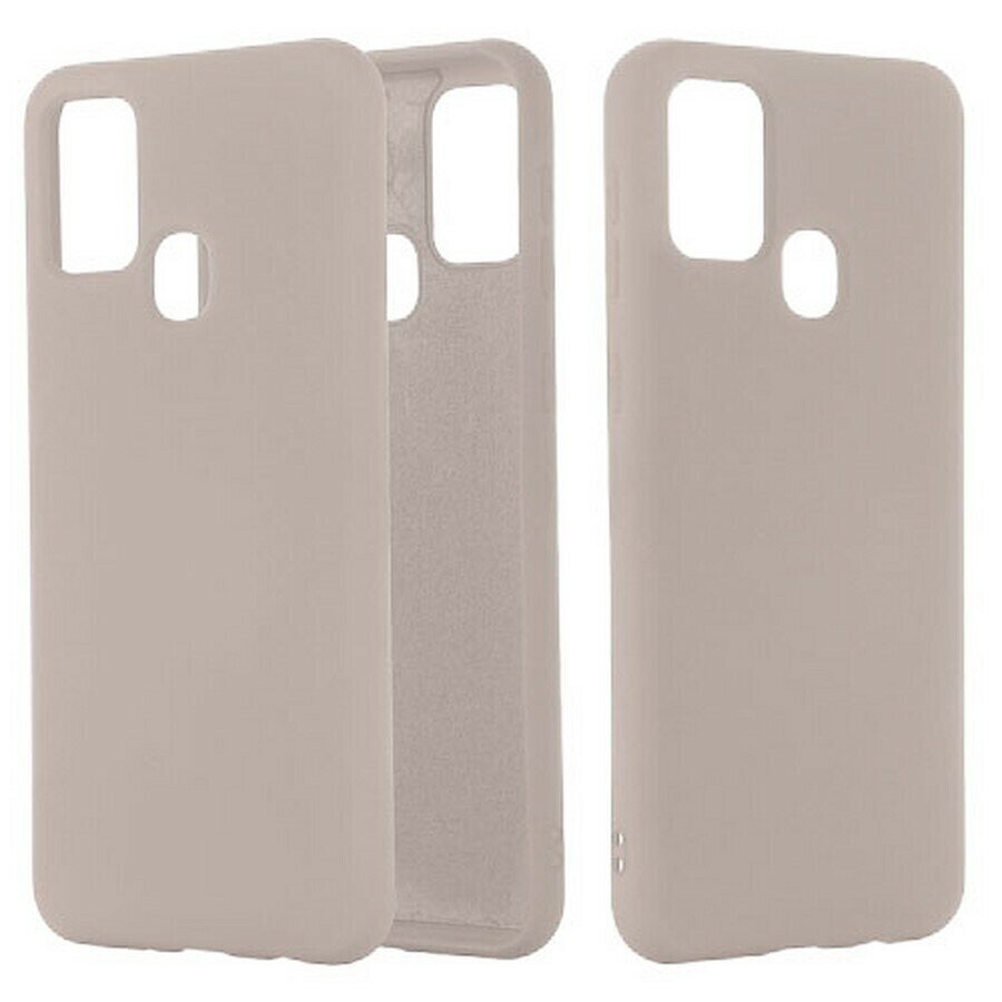 Силиконовая накладка без логотипа Silky soft-touch для Samsung M30S / M21 бежевый