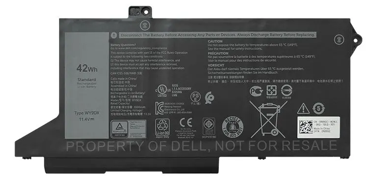 Аккумулятор для Dell (WY9DX) Latitude 5520, 5420, 42Wh, 11.4V
