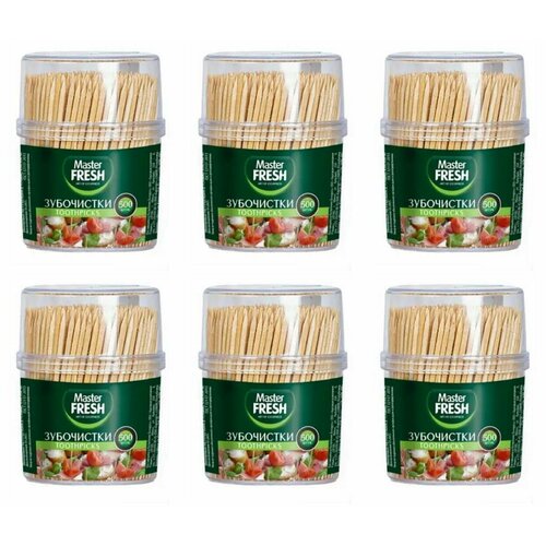 Master Fresh Зубочистки 500 шт банка 6 шт 661₽