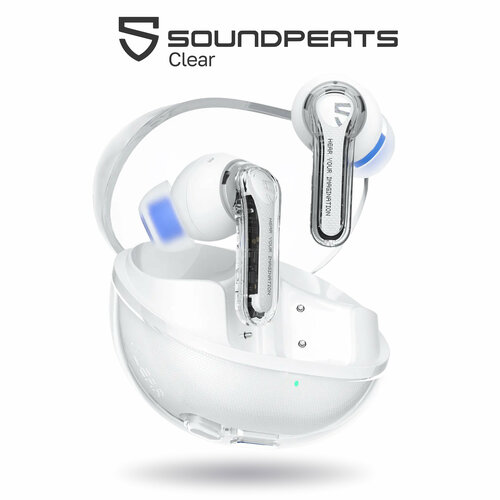 Наушники беспроводные SoundPeats Clear белые Bluetooth 53 297200₽
