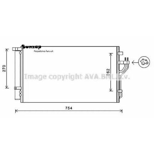 Конденсер Hyun/Kia Ix35/Sportage 09- 1.6/2.0gdi Ava арт. HYA5279D