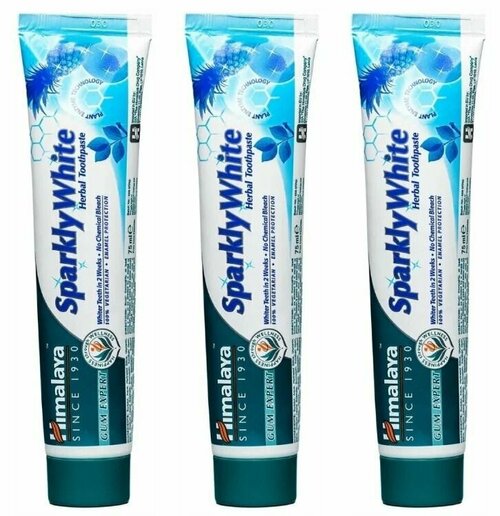 Himalaya Herbals Зубная паста Sparkly White, Отбеливающая, 75 мл, 3 шт