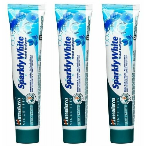 Himalaya Herbals Зубная паста Sparkly White, Отбеливающая, 75 мл, 3 шт