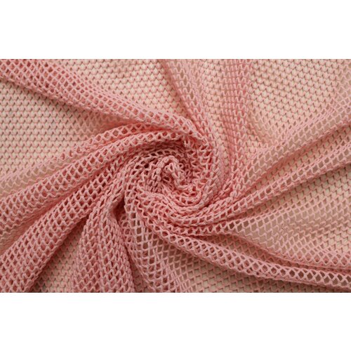 Ткань Трикотажная сетка стрейч розовая, ш120см, 0,5 м