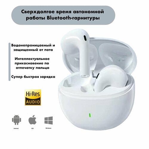 Беспроводные наушники Bluetooth Version 53 Сенсорное умное управление Для iOS Android Звонки музыка игры цвет белый 199900₽