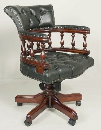 Изображение товара Кресло для руководителя DOMKORLEONE, красное дерево (mahogany wood), обивка натуральная кожа, орех MR (темно-коричневый)