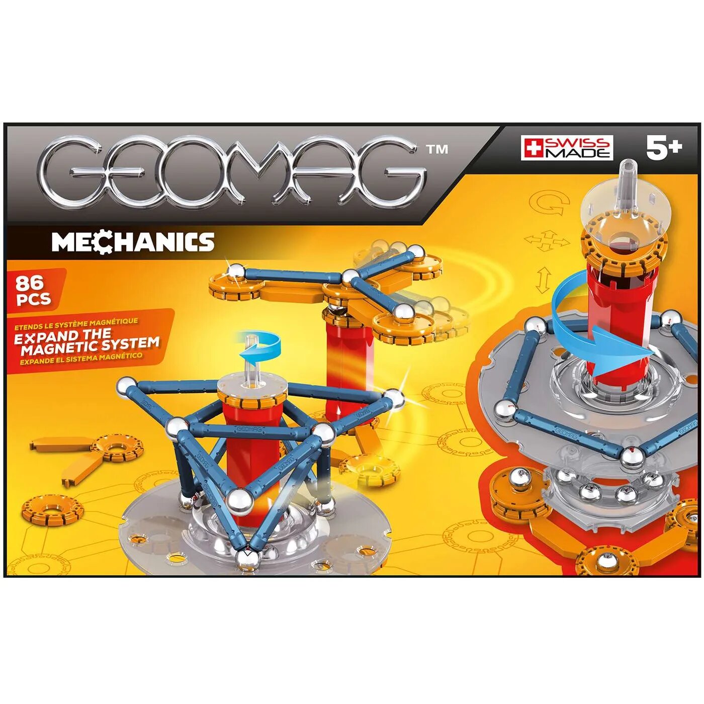 Конструктор магнитный GEOMAG Mechanics 86 деталей