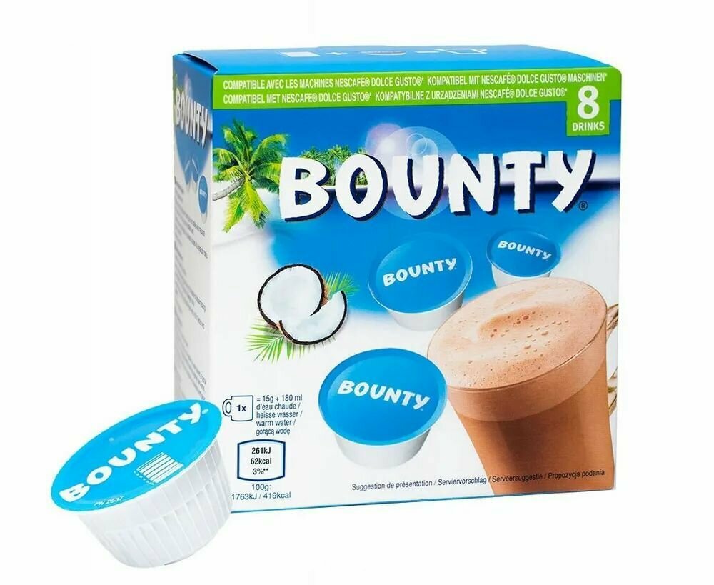 Горячий шоколад Bounty (Баунти) Капсула Dolche Gusto 17гр*8 (Нидерланды)