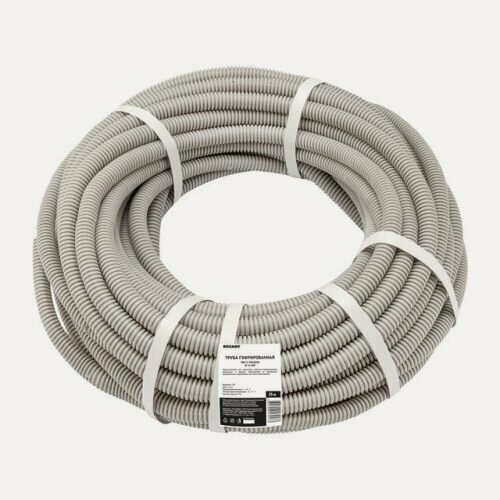Изображение товара Труба гофрированная Rexant 16 мм из ПВХ с зондом (бухта 25 м)