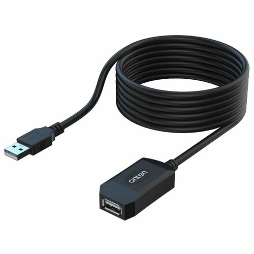 Кабель удлинитель USB AM-AF USB 2.0 480Mbps с чипом 5м черный