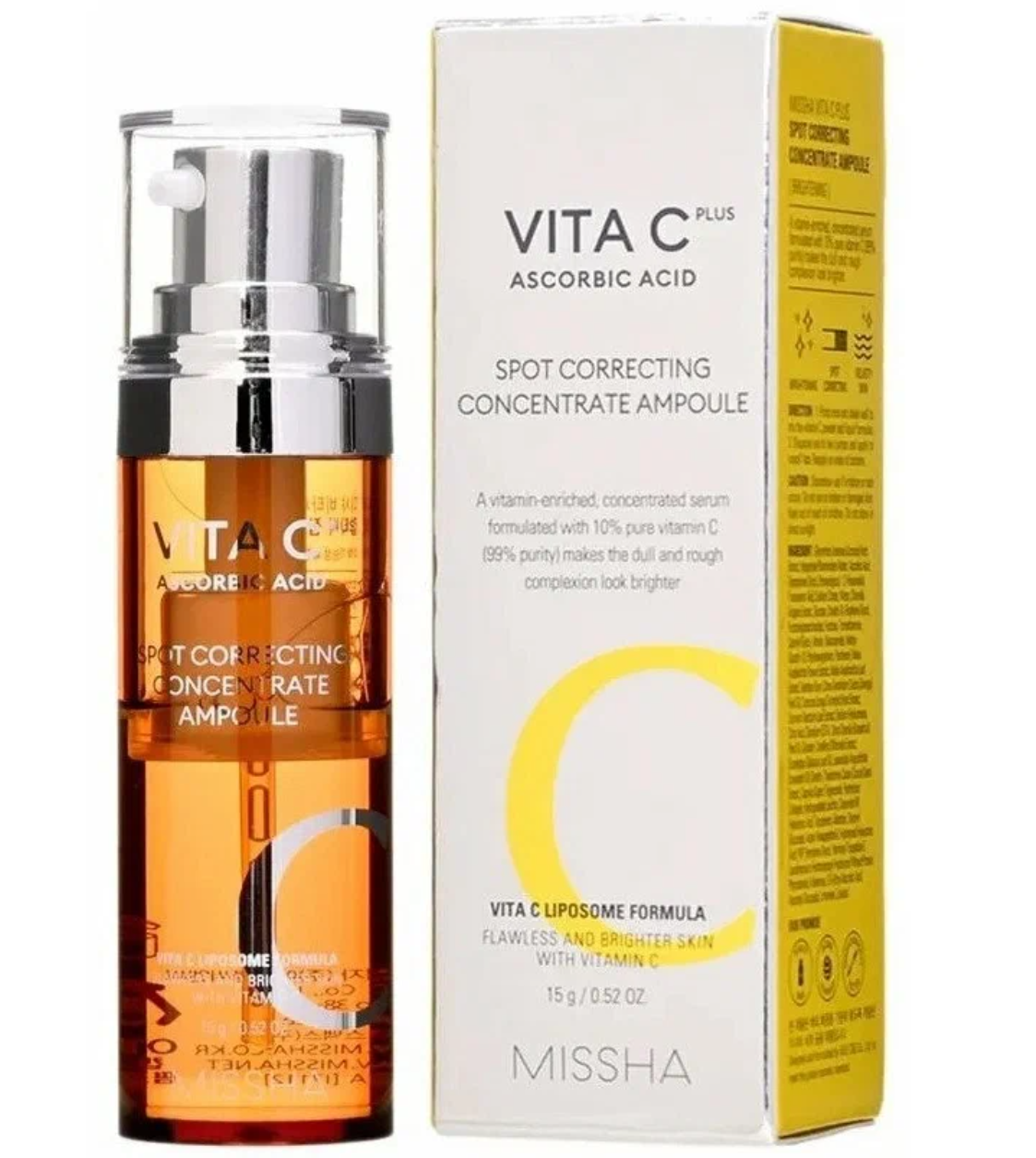 Концентрированная сыворотка с витамин. С MISSHA Vita C Plus Spot Correcting Concentrate Ampoule 15g - фото №13