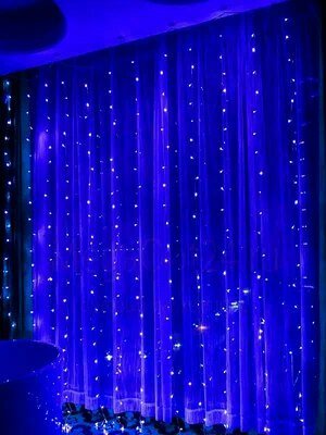 Светодиодная гирлянда занавес, 3х2 метра, 320 LED, 8 режимов, синяя — фото 1