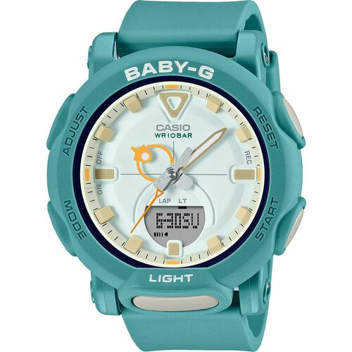 наручные часы casio baby g bga 320 3a голубой белый Наручные часы CASIO BGA-310RP-3A, зеленый