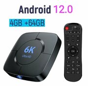 Смарт ТВ приставка Transpeed 6K 4/64GB, Allwinner H616, Vontar H618 Android 12.0, Wi-Fi 2.4/5GHz, Smart TV Box 6K UHD, Андроид ТВ бокс, Медиаплеер