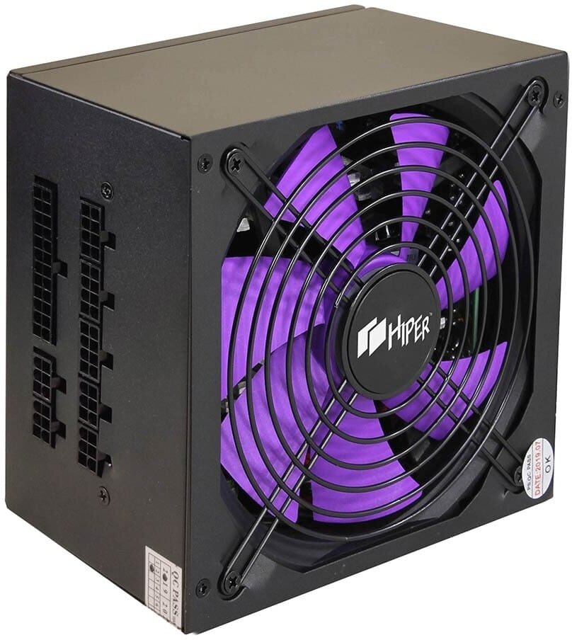 Блок питания HIPER HPB-800FM (ATX 2.31, 800W, ActivePFC, 140mm fan, Full-modular, Black) BOX