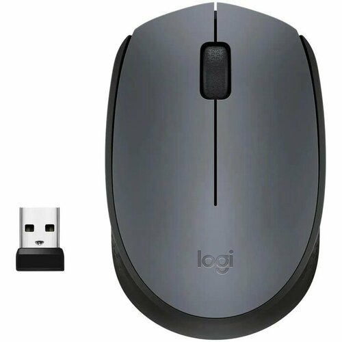 Мышь LOGITECH M170, беспроводная, оптическая, 1000 dpi, серая