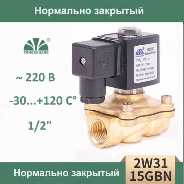 Соленоидный клапан электромагнитный 2W31-15(1/2") 220В