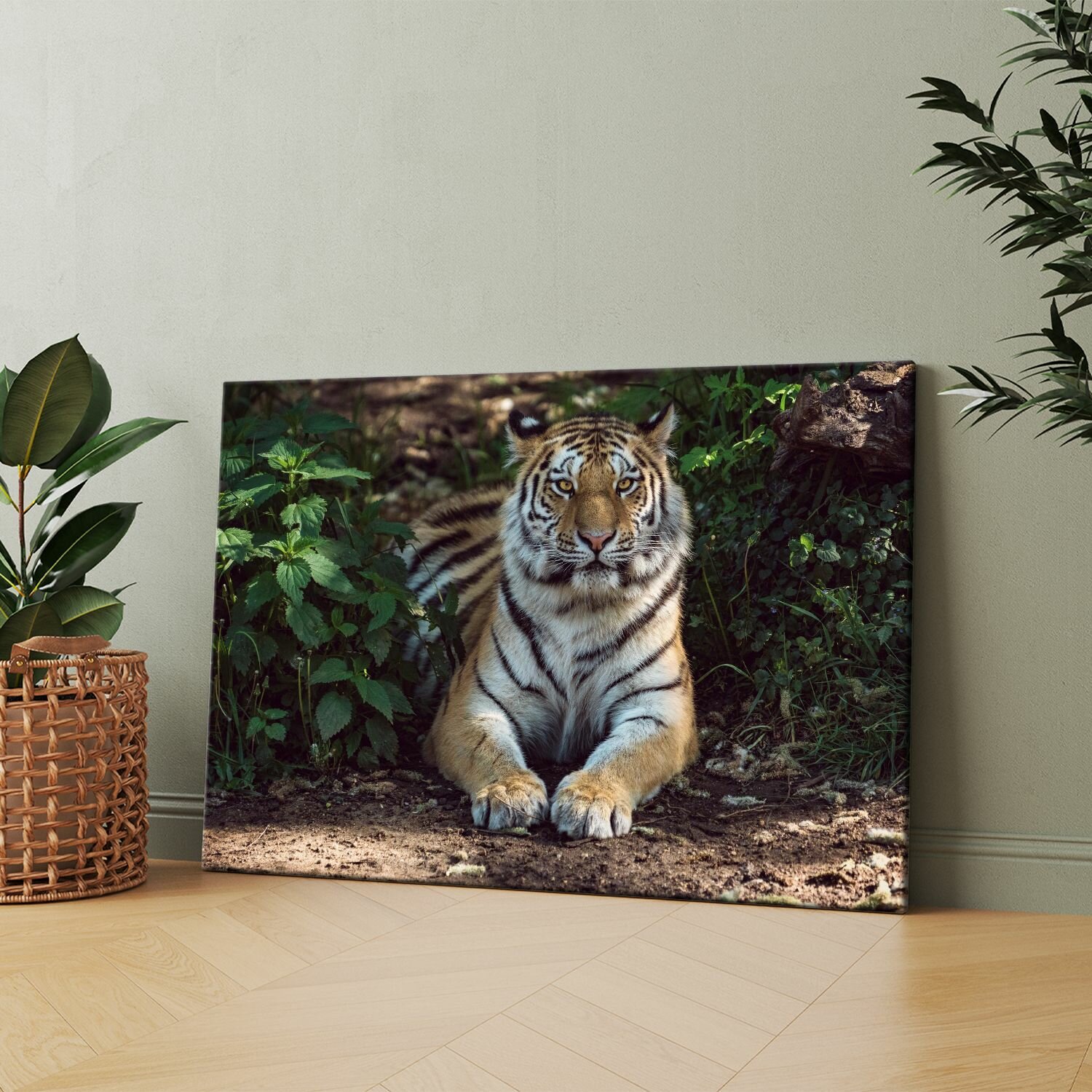 Картина на холсте (Величественный тигр) 40x60 см. Интерьерная, на стену.