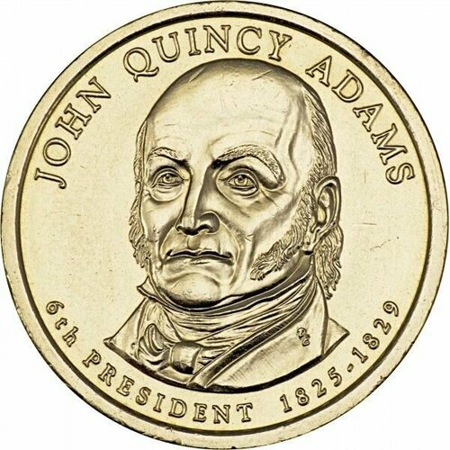 США 1 доллар 2008 год, шестой Президент США - Джон Куинси Адамс UNC 06d монета сша 2008 год 1 доллар джон куинси адамс 2008 год латунь unc