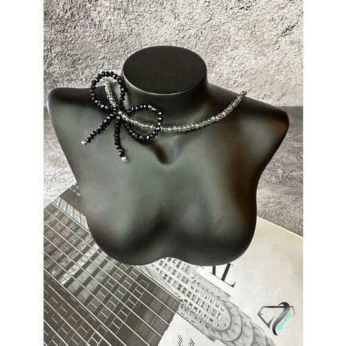 Чокер RYKAMI чокер с бантом, шпинель, длина 35 см, серый